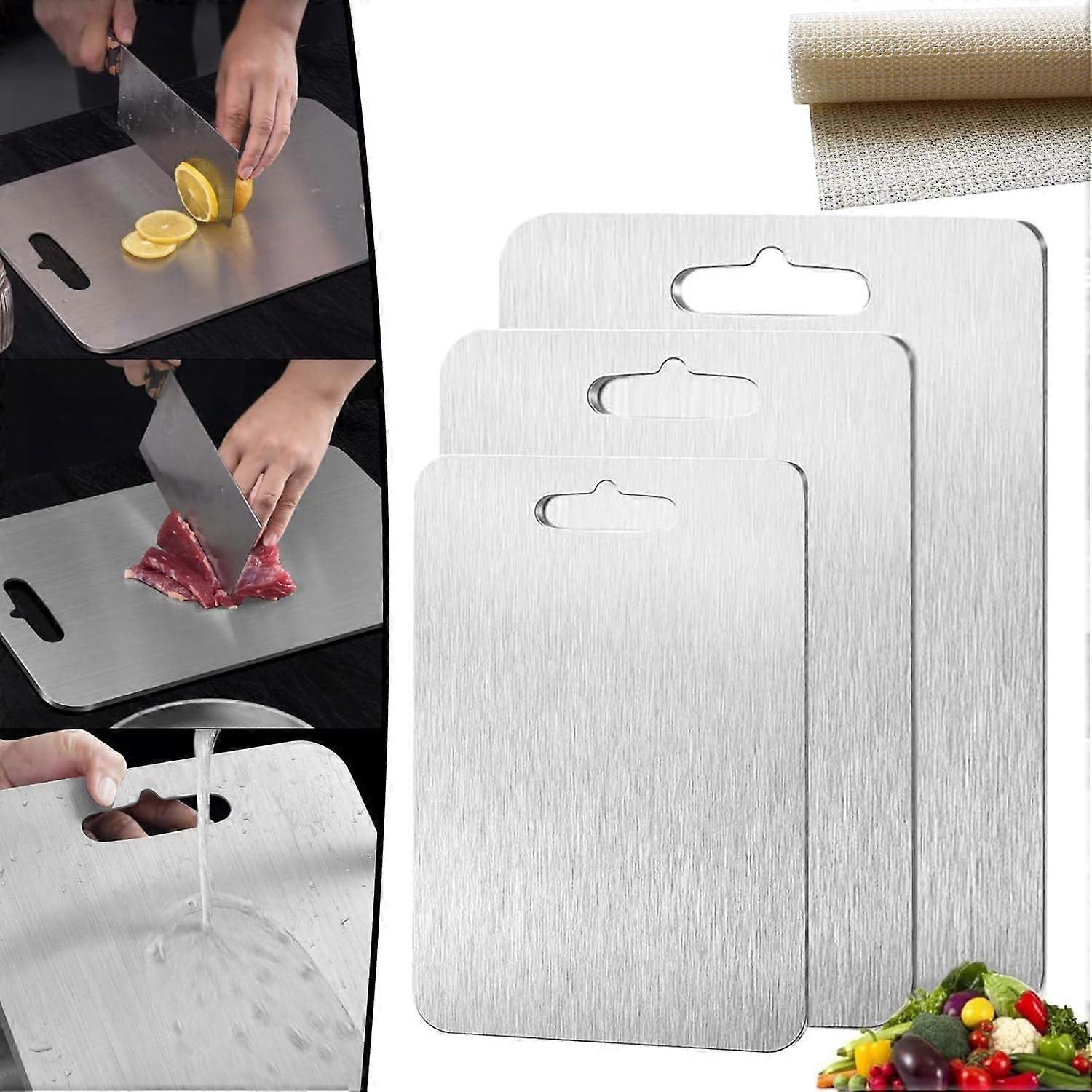 Titanium Cutting Board 18x12 Inch DualSided KnifeFriendly Surface with Handle for Kitchen and Camping