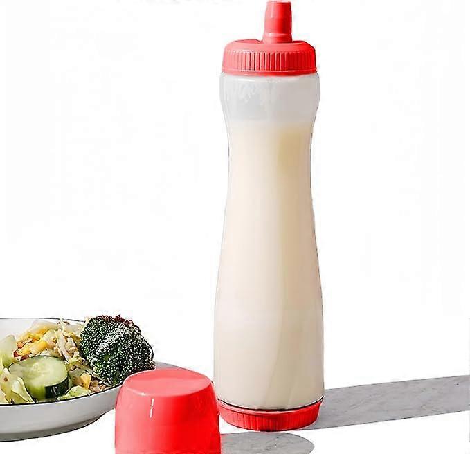 Large 700ml Pancake Batter Dispenser with Drip Valve, Easy Clean Squeeze Bottle Red