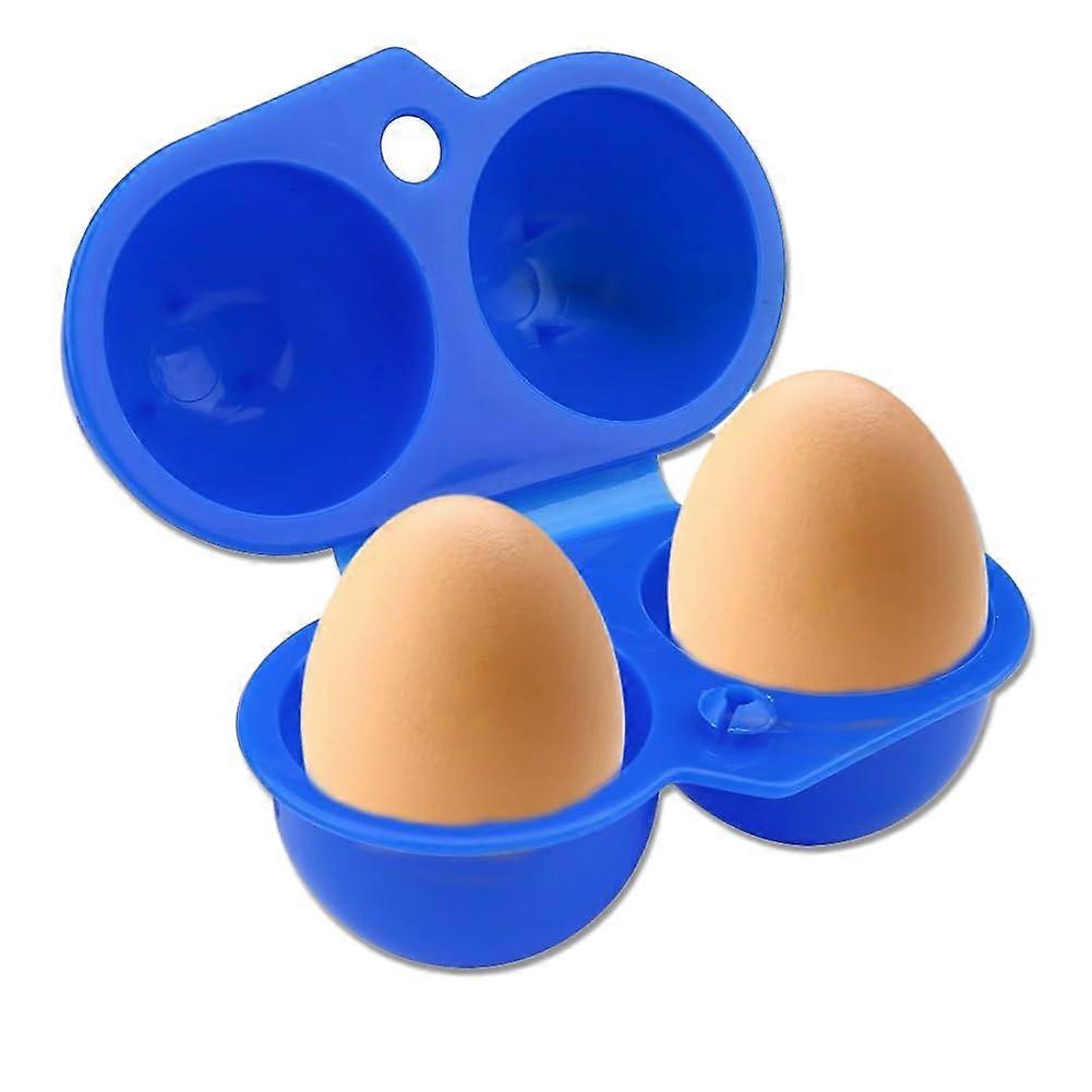 Egg Storage Container with TwoEgg Capacity, Impact Resistant Camping Egg Holder Travel Case Blue