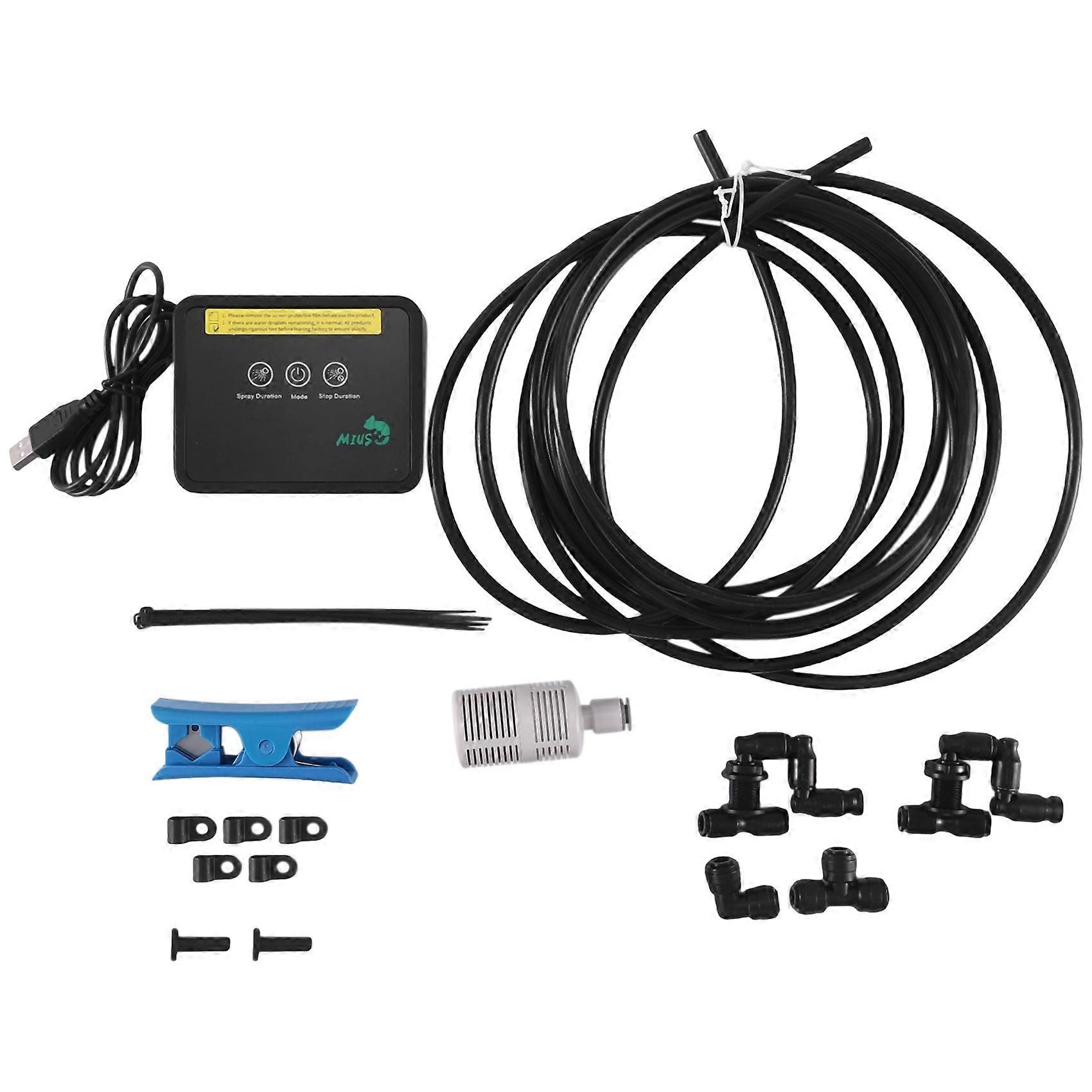 MIUS Intelligent Automatic Mist Spray System Set Electronic Timer LCD Screen Sprinkler Controller Terrarium Spraying Kit