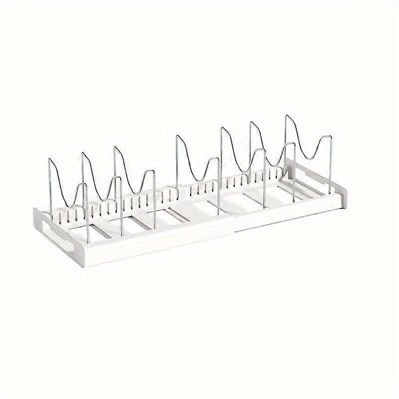 Expandable Kitchen Cabinet Pot Organizer Rack, Adjustable Divider, Multi-purpose Pots And Pans Storage Solution