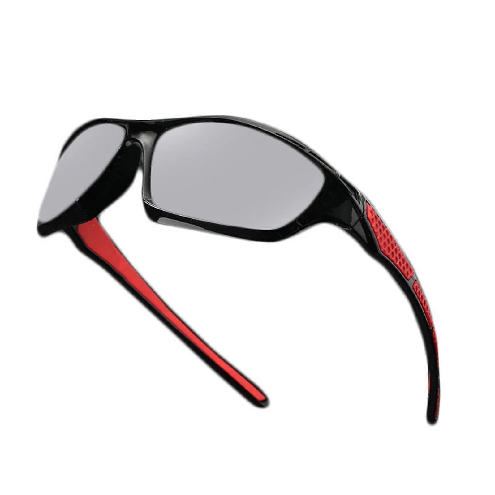 Photochromic Reading Glasses for Men with Auto Tint Lenses 2x Magnification Sporty Black Red Frame