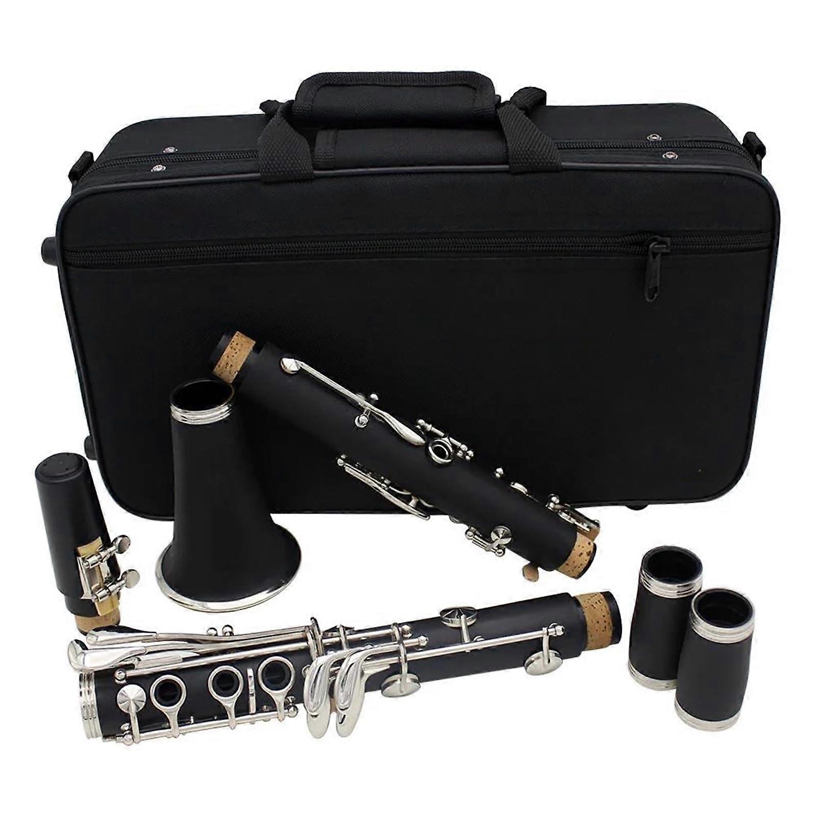 Professional Bb Clarinet 17 Keys Bakelite with Case, Stable Pitch, Fast Response, Wide Tonal Range