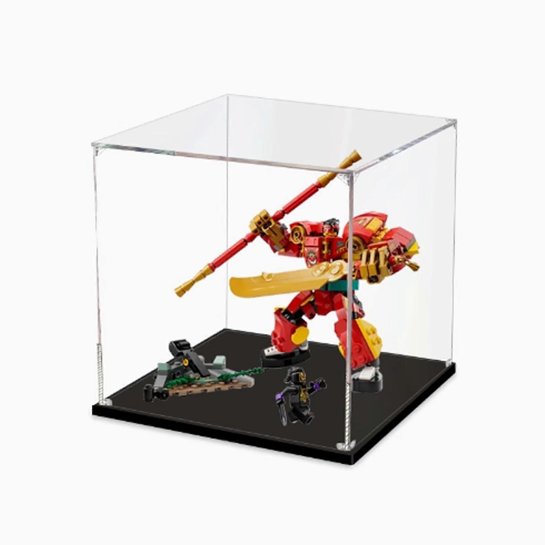 Dustproof Acrylic Display Box for  80040 Mecha Model, Clear Viewing Case with Stable Black Base
