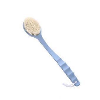 Body Brush with Dual Bristles and Long Handle for Back Exfoliating Shower and Sensitive Skin – Blue