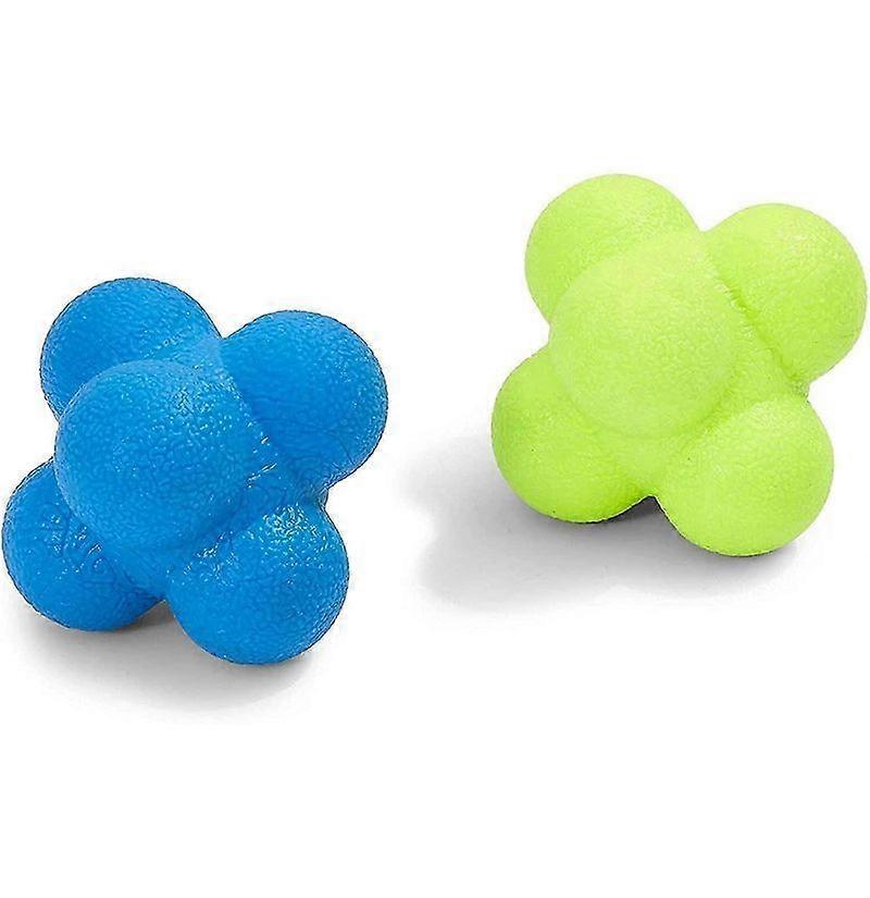 Rubber Reactive Bounce Balls for Coordinated Agility Speed Reflex Training (2-Pack)