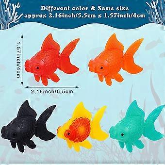 Modèle de Poisson en Plastique 24pcs Poissons Modèles Simulation Organisme Marin Jouet Enfants Préscolaire Jouets Éducatifs (12pcs Poissons Tropicaux et 12pcs Poisson Rouge