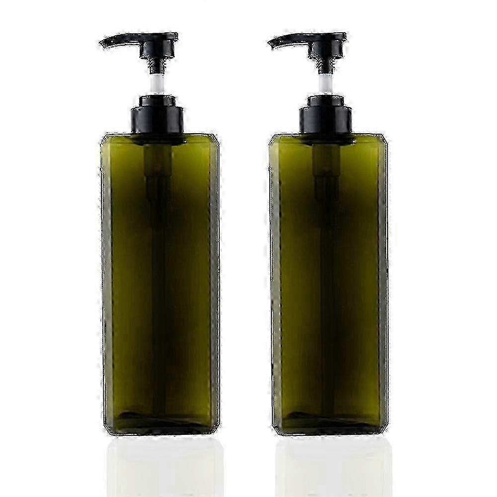 2pack 1000ml Pump Bottle Dispenser Refillable Square Dispenser Empty Pump Bottle For