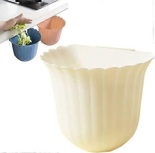 Hanging Kitchen Trash Can White Wall Mounted Bin Space Saving Easy Clean for Cupboard Door