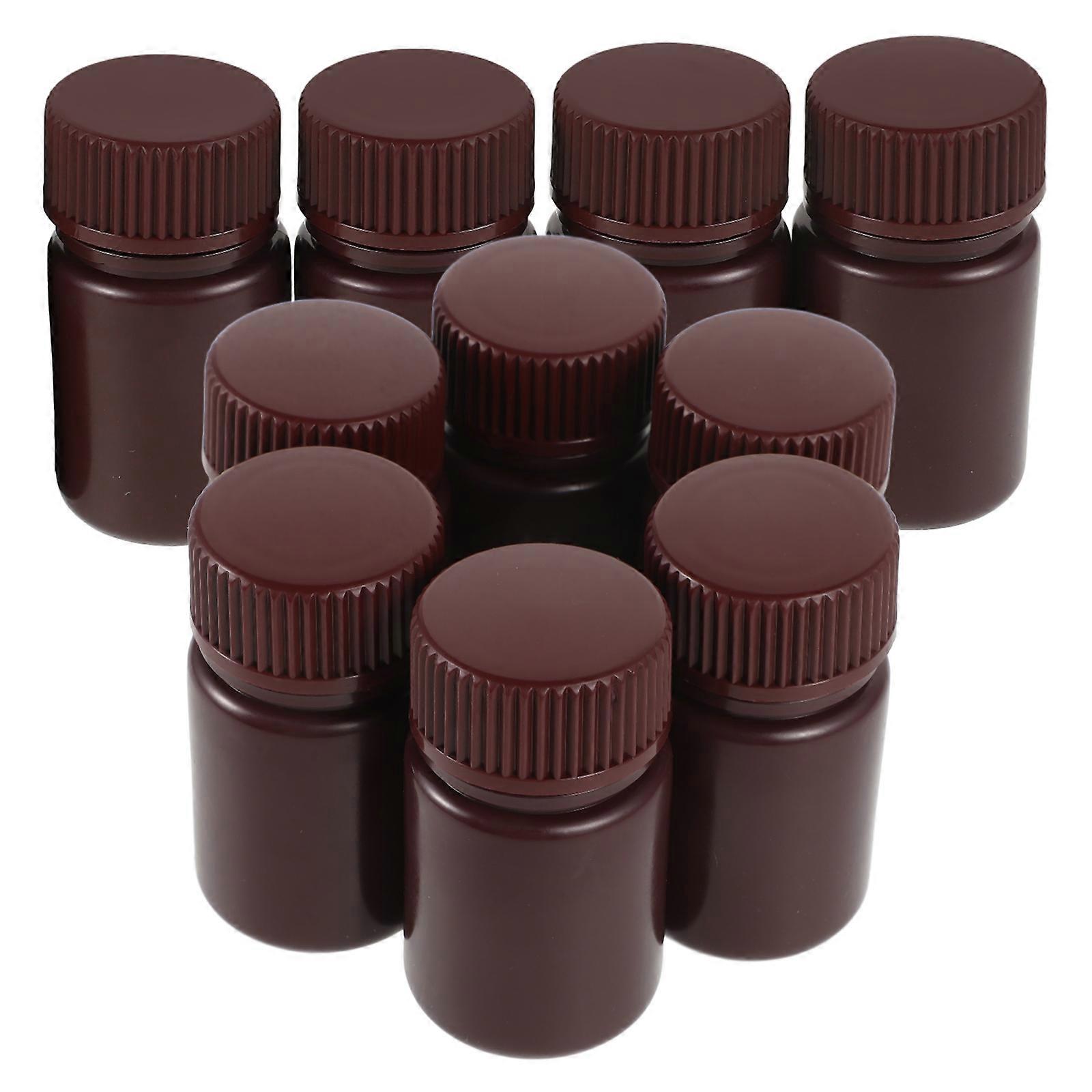 Lab Reagent Bottles Storage Bottles for Storage Use 10Pcs Light Brown PP