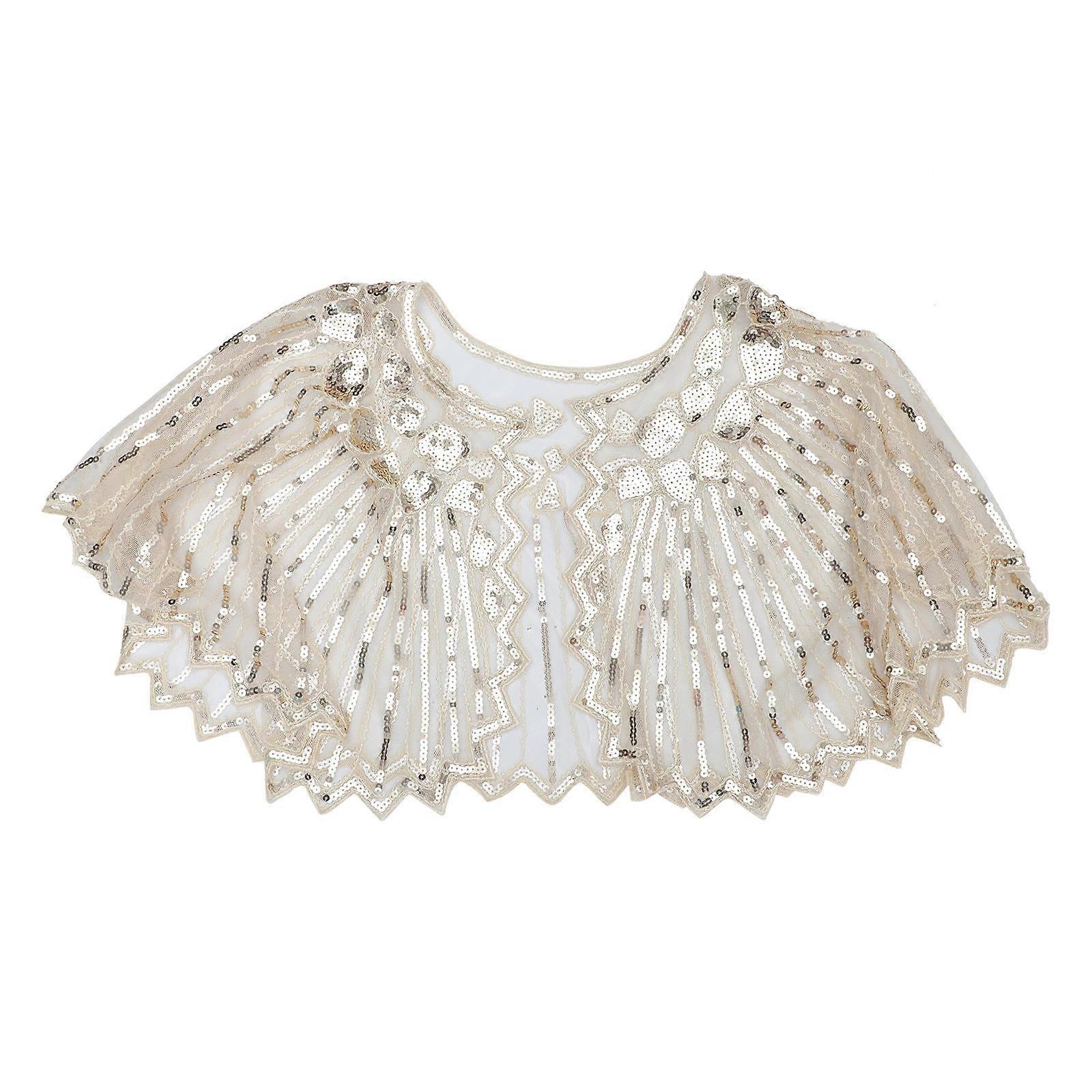 Sequins Cloak Delicate Cosplay Cloak for Piece Beige Cape