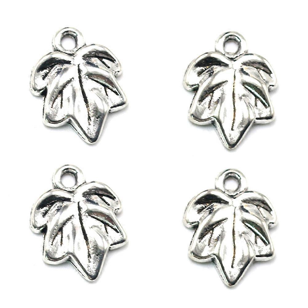Charm Pendant Small Maple Leaf Alloy for Jewelry Making 50Pcs Bundle