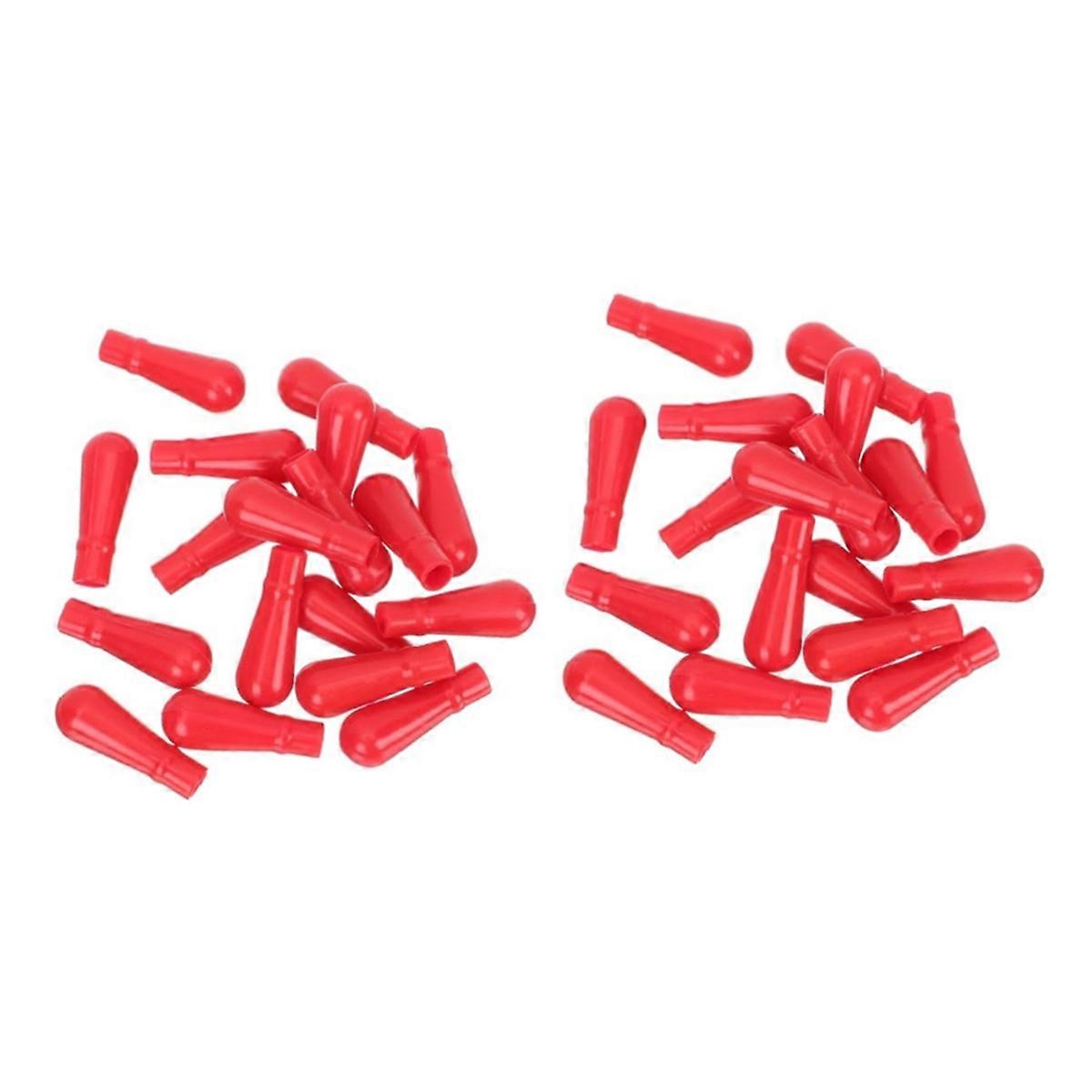 100Pcs Dropper Silicone Cap Red Lightbulb Droppers-Head Caps