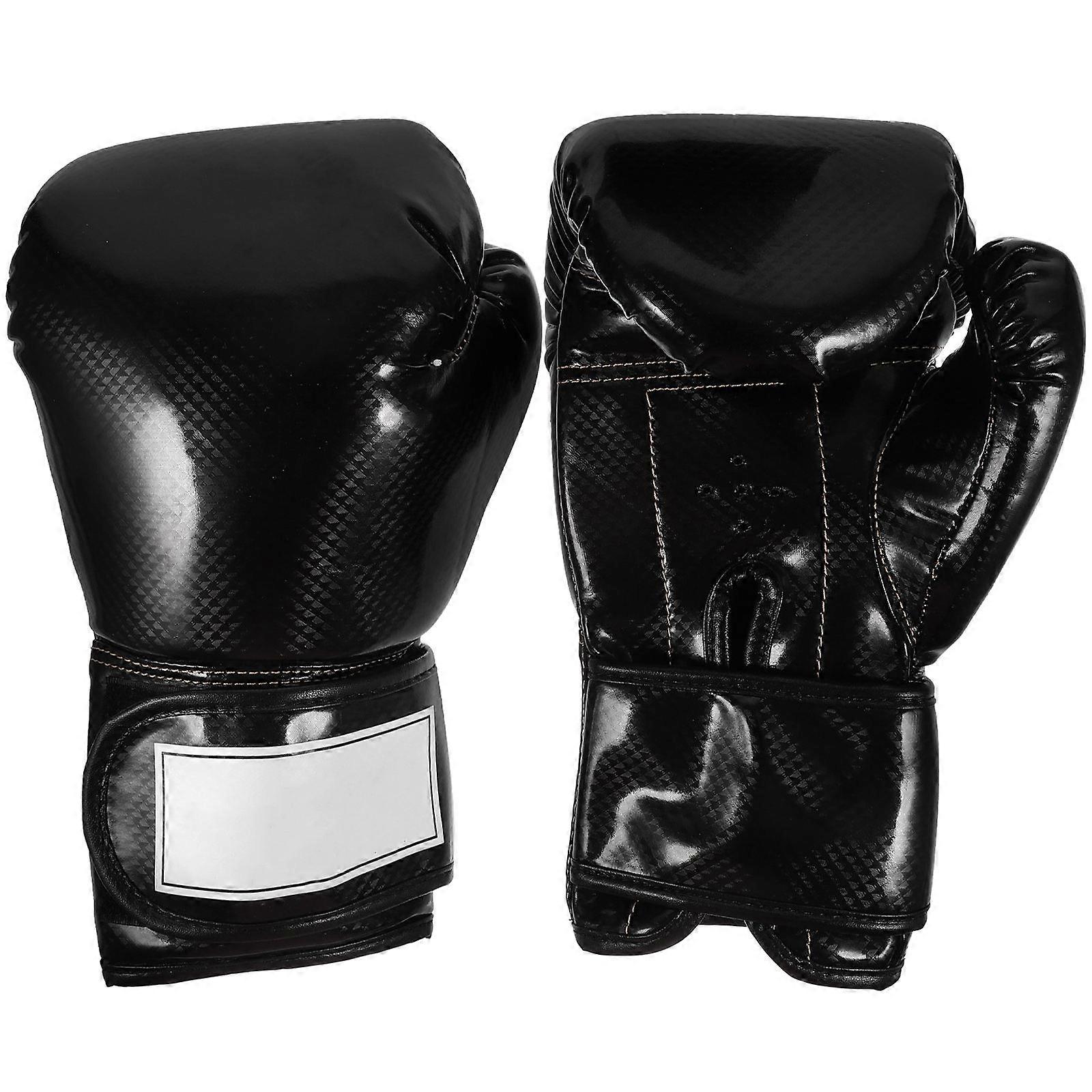 Boxing Gloves Reusable Training Gloves for Sparring 1Pair Black PU Material