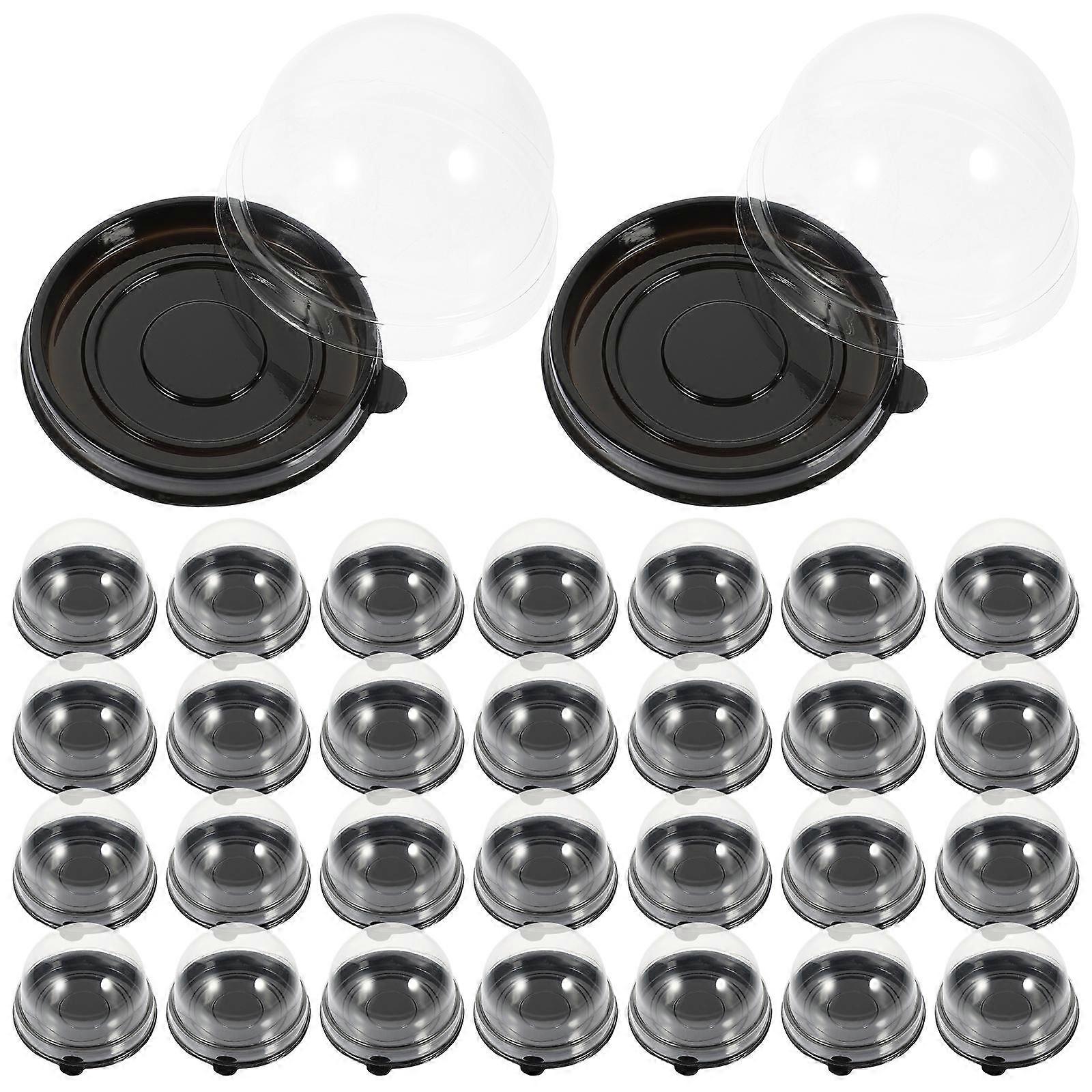 Baking Cake Dome Cases for Home Use 50Pcs Black ABS Containers