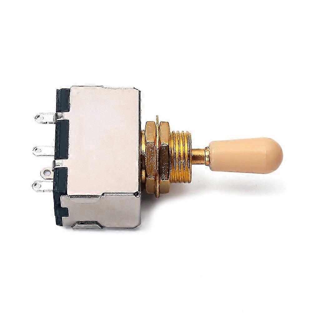 Guitar three-position toggle pickup selector (yellow cap-shaped)