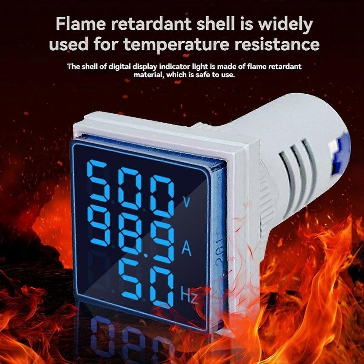 LED Digital Voltmeter Ammeter Hertz Meter Indicator Tester Blue