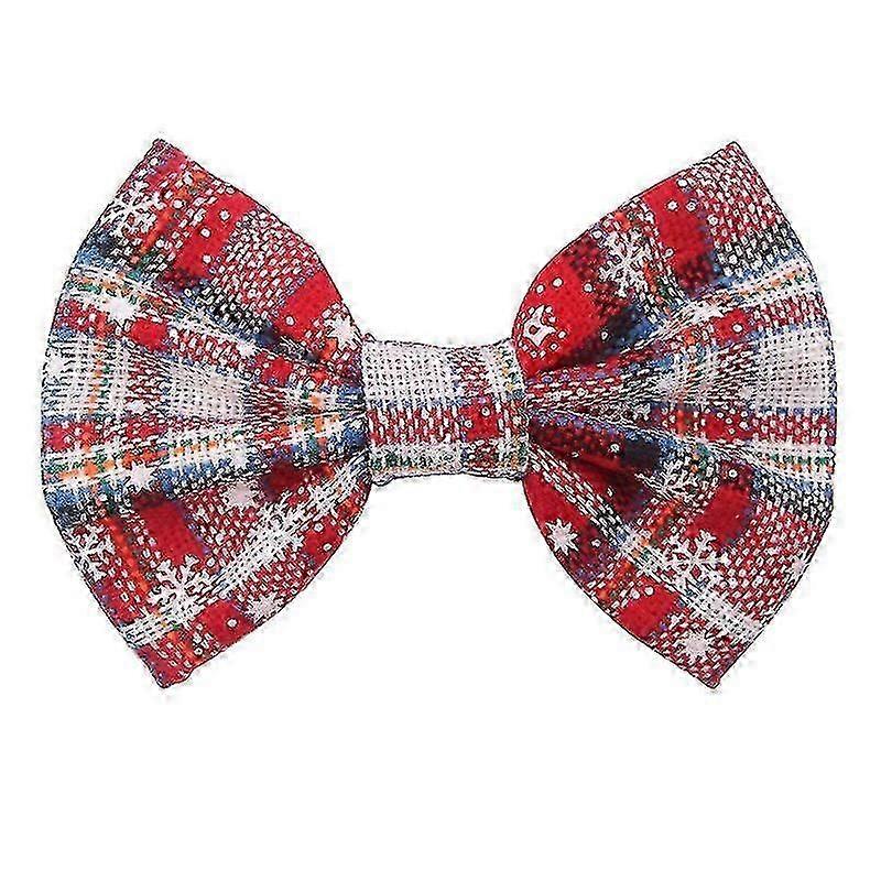 Conjunto de 10 presilhas de cabelo com floco de neve natalino em algodão, medindo 5 polegadas (12,7 cm).
