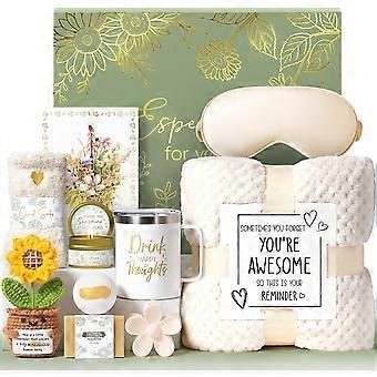 Geburtstagsgeschenke für Frauen zum Thema Selbstfürsorge – Wellness-Geschenkkorb, Gute Besserung, Ich denke an dich, Mitgefühl, Sonnenblumenmotiv – Passend zu ihren Lieblingsgeschenken