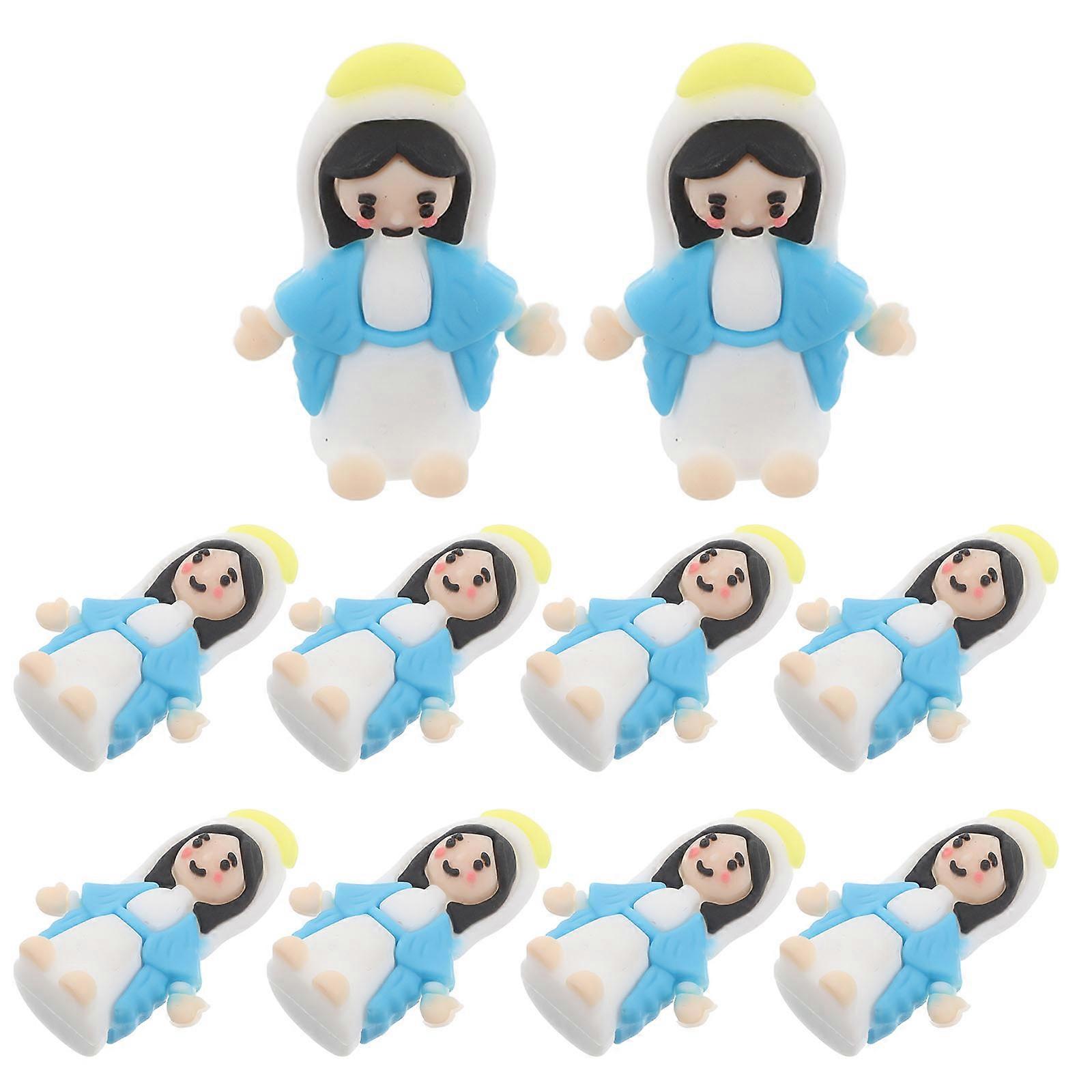 Plastic Tiny Figurines for Cake Decoration with 10Pcs Set in Blue