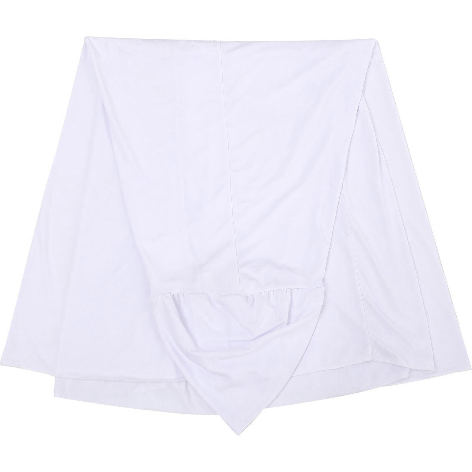 Stretch Tablecloth Table Protector for Protection 2Pcs White Solid Color Table Cover