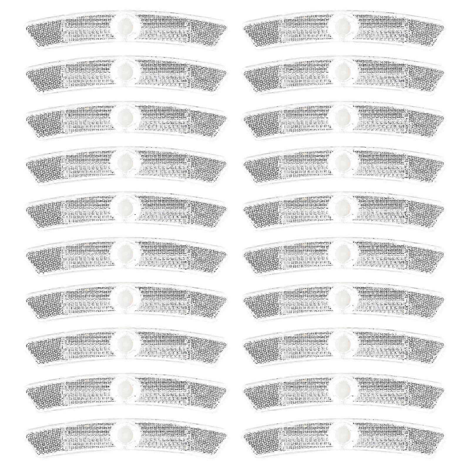 Bike Spoke Reflectors, Replaceable Warning Signs, White, 20Pcs