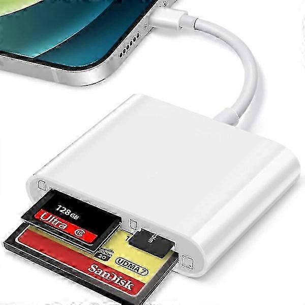 CF SD TF Lightning Card Reader Adapter for compatible with Apple - High Speed Data Transfer
