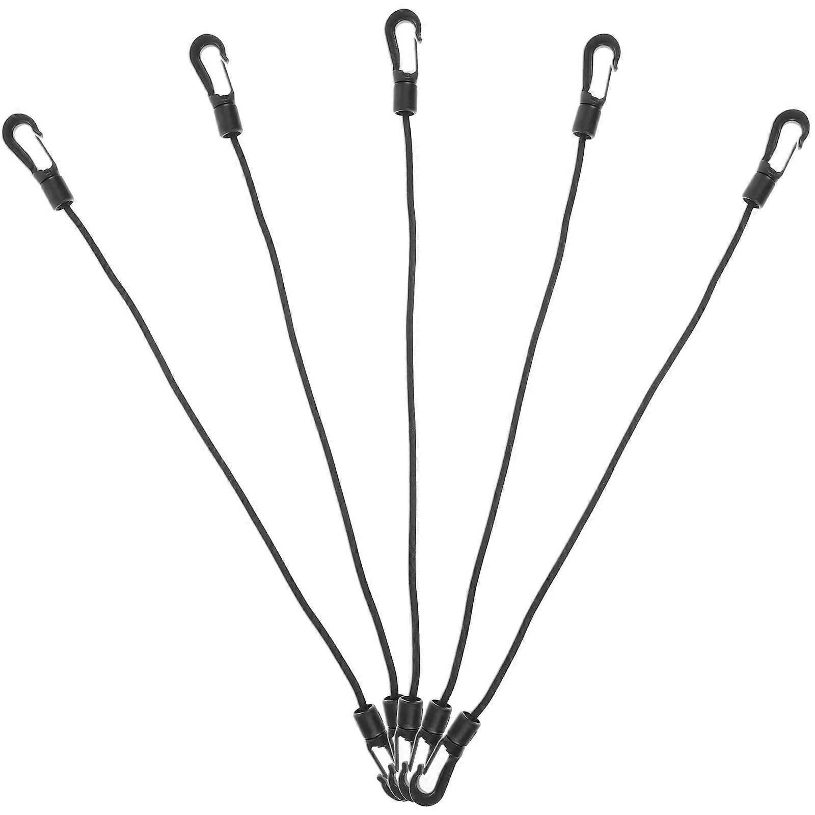Black Multi-Function Hook Rope Outdoor Camping Tie Down Strap 5Pcs