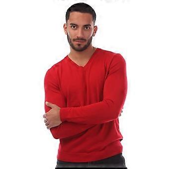 Boss Batisse Męski Sweter z Dekoltem w Serek