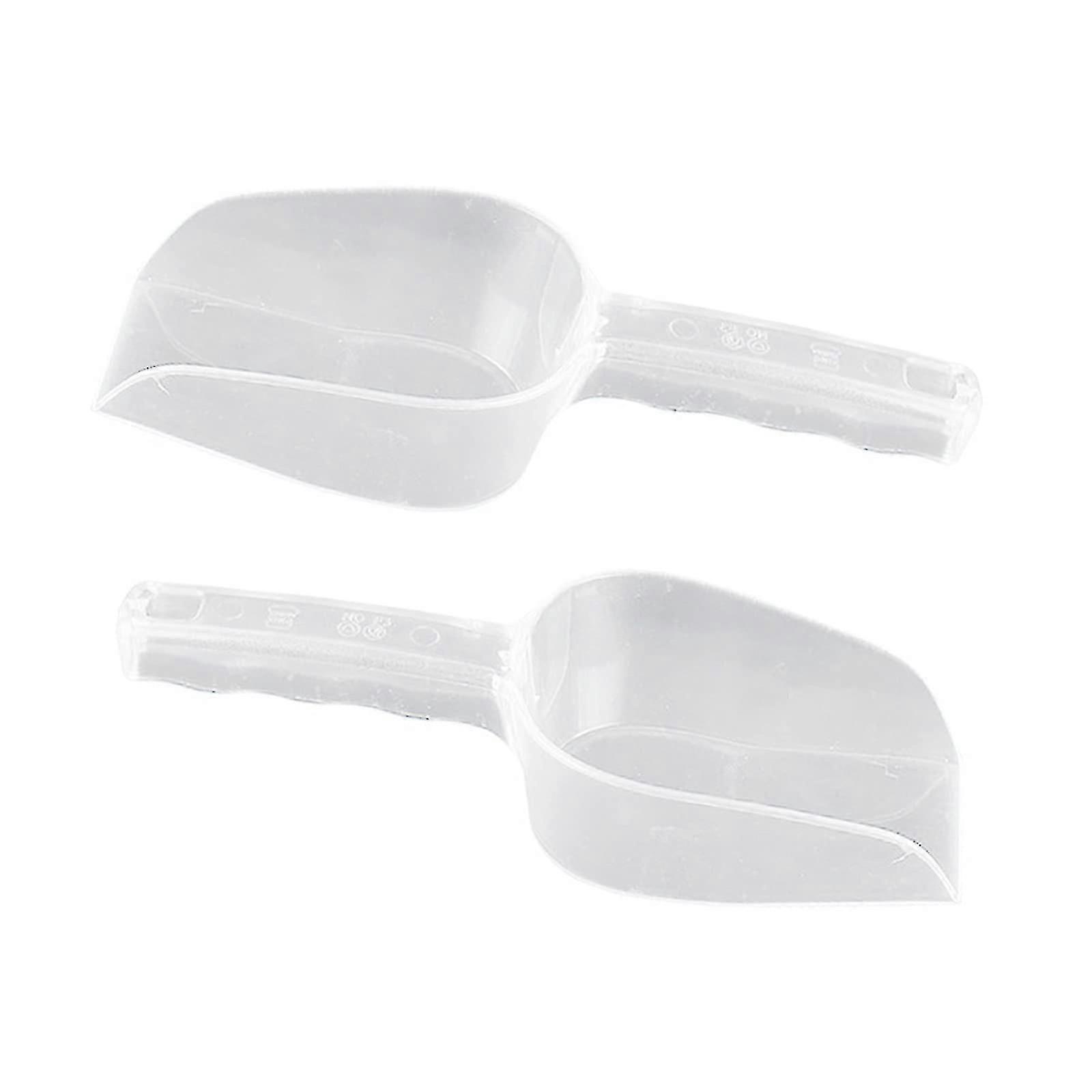 2 Pcs Transparent Plastic Measuring Kitchen Scoops
