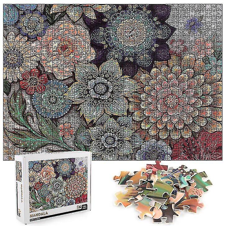 1000pcs Mandala Flower Jigsaw Diy Puzzle Toys Assembling Picture Decoration