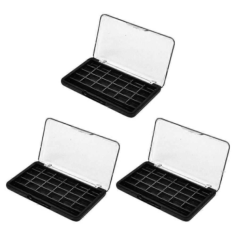 Eyeshadow Replacement Box for Storage 3Pcs DIY Makeup Tray Black