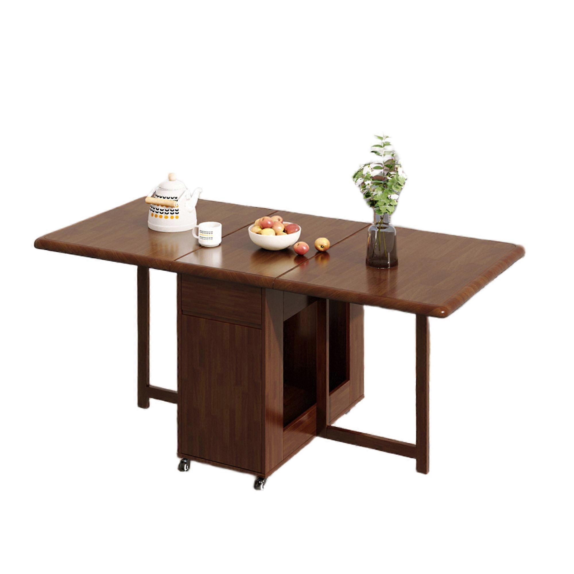 Folding Dining Table with Storage Cabinet & Folding Chairs