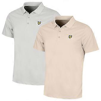 Lyle & Scott Mens Golf Tech Eagle Logo manga curta camisa polo reciclada