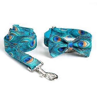 Collier De Chien Pour Animaux De Compagnie Et Laisse Ensemble Personnalisé Personnalisé Collier De Chien Avec Noeud Luxe Paon Motif Designer Collier Pour Chien Boucle En Métal