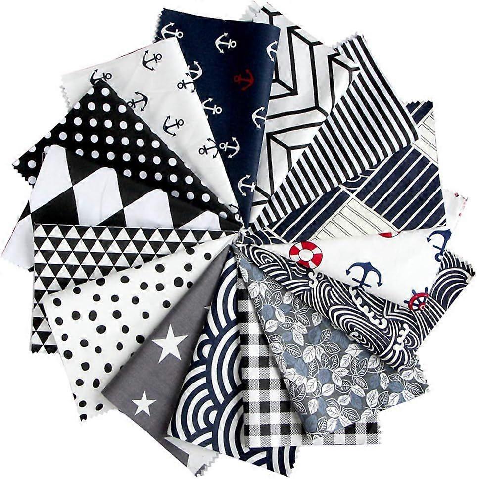 Cotton Fabric Bundle, 15 Pieces 19x25cm, Printed Patchwork Squares for DIY Sewing, Crafts, Quilting