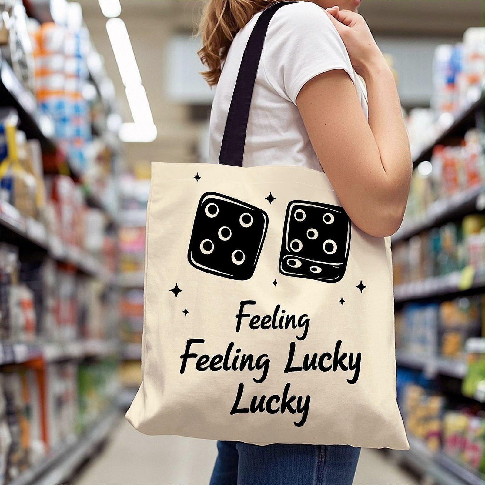 Sac fourre-tout grande capacité + dés, porte-bonheur, étoiles, léger, résistant, double poignée et pliable, idéal pour les cours et les trajets domicile-travail - Rpolk
