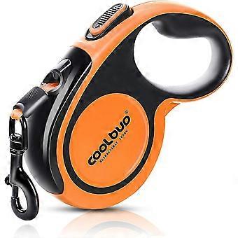 Retractable Dog Leash for Large Dogs up to 50kg, 5M Stretch Strong Nylon Tape, Retractable with Bright Reflective Stitching, One Hand Brake, Break, Lo