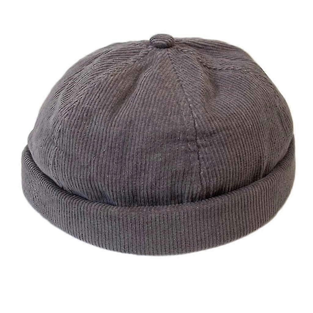 Retro Brimless Corduroy Hat With Adjustable Worker Hat Hispter Hat Docker Cap-Superb
