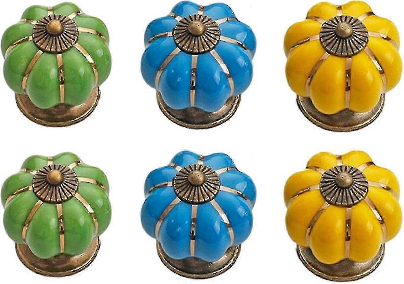 Ceramic Pumpkin Cabinet Hardware Dredge 6pcs/set Cd-6031-01