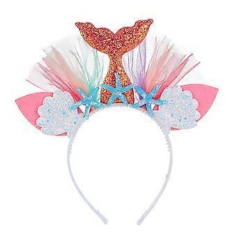Haarband Zeemeermin Staart Stijl Hoge Elasticiteit Niet-Vervormde Hoofdband Pailletten Vis Staart Haaraccessoires voor Meisjes QinHai