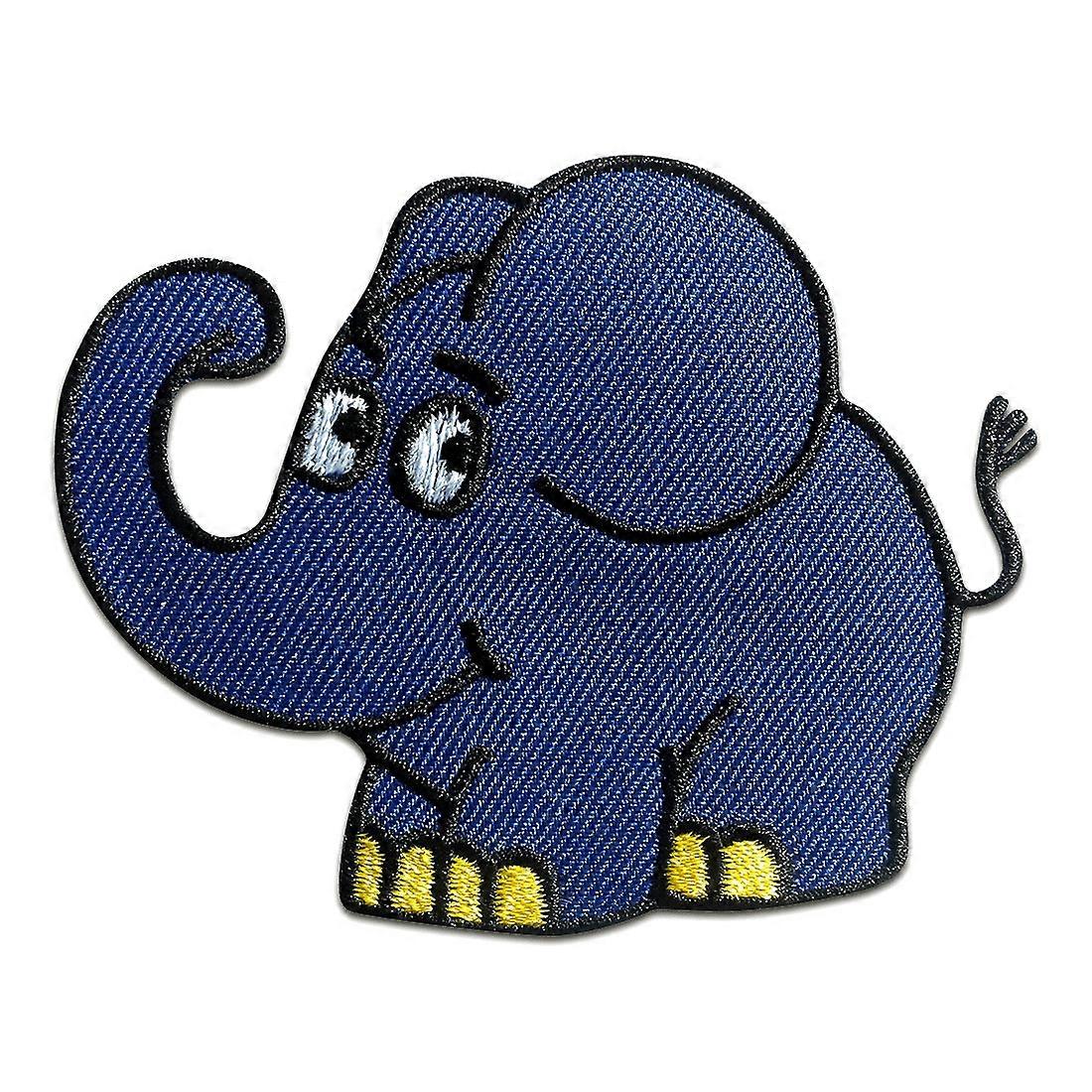 Patch / Iron-on Patch Elephant Shipment with the Mouse Kids Blue 7.5 x 5.8 cm Patch