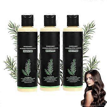 Rozemarijn Keratine Haargroeishampoo 3-delig: Herstelt beschadigd haar en vermindert haaruitval.
