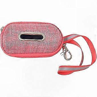 Portable Dog Poop Bag Holder with Handle, Pink Dog Walking Accessory