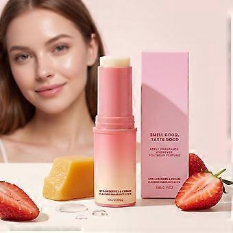 Gradient Tube Twist Fragrance Balm, Strawberry Cream Light Scent Portable Body Perfume Stick