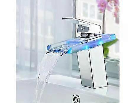 Chrome basin tap with waterfall edge