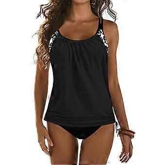 Two Pieces Tankini Swimsuits for Women Girl Gradient Tummy-Control Bathing Suit Tank Top Swimwear with Shorts Beachwear Black S