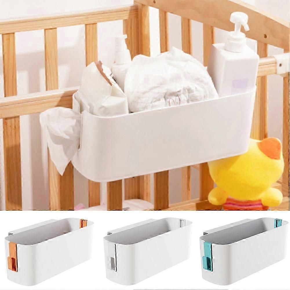 Bedside Storage Case, Hanging Storage Basket with Hooks Multi-function Organizer Caddy Remote Holder