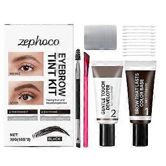 Zephoco Black Eyebrow Set Natural Color Rendering Easy to Operate and Control Dosage Suitable for Various Makeup Looks