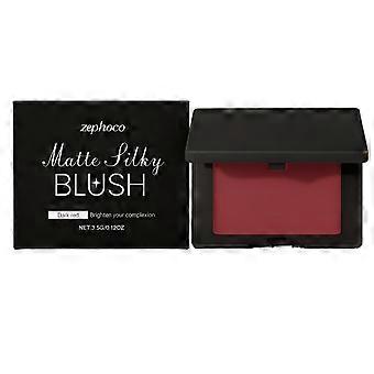 Zephoco dark red matte silky smooth powder blusher is easy to become dizzy, and does not fly powder atmosphere sense makeup is daily versatile